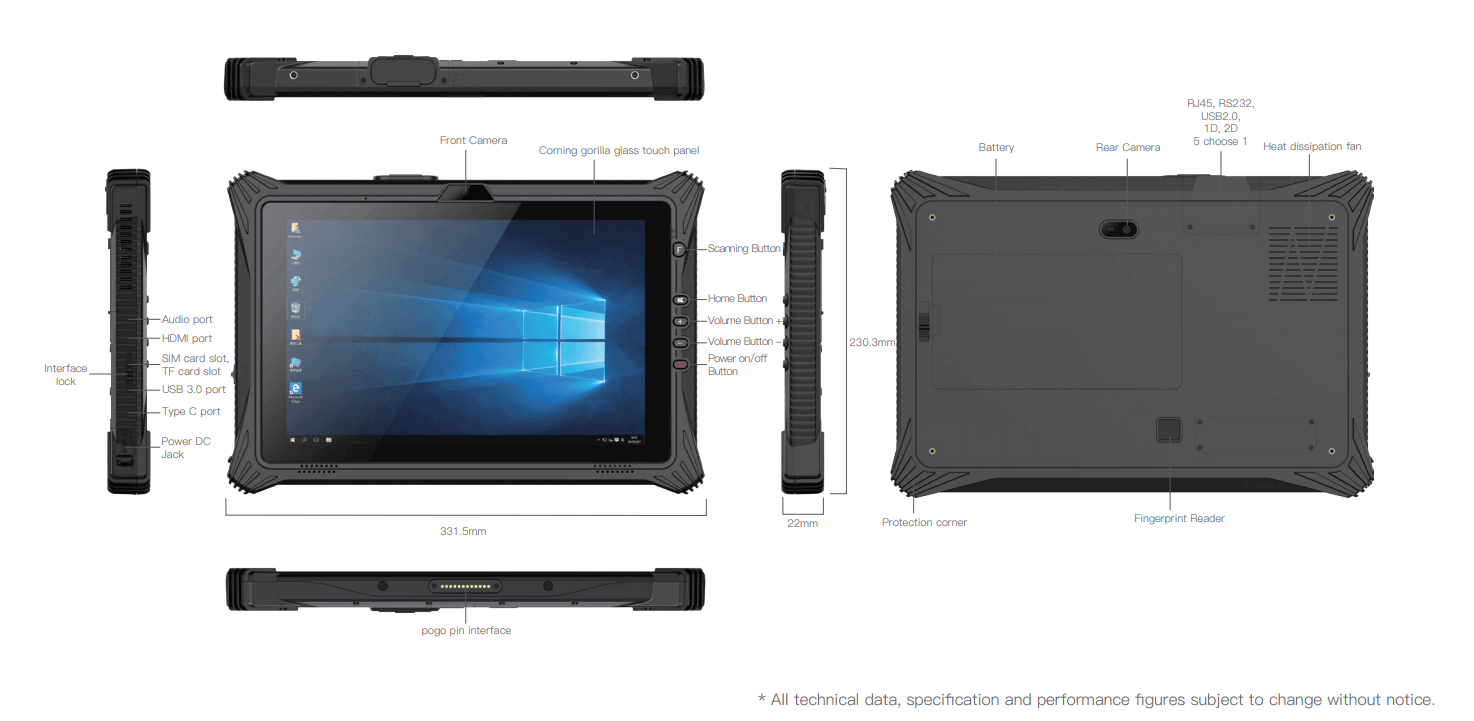La tablette durcie 8 pouces E8CL sous Windows • Athesi